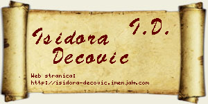 Isidora Dečović vizit kartica